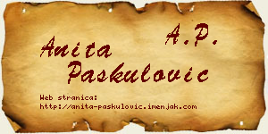 Anita Paskulović vizit kartica